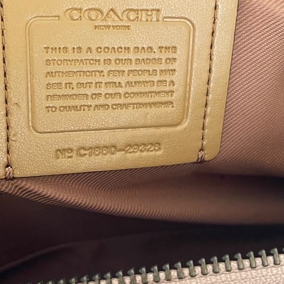 Coach Swagger 27 Leather Satchel Shoulder Bag with Hearts Appliqué In Beechwood - Picture 9 of 15